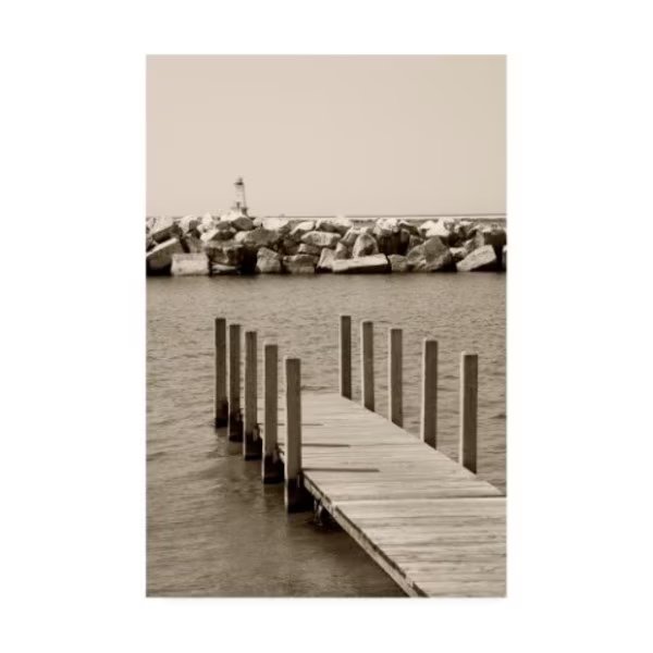 Monte Nagler 'Pier Under Wave Break' Canvas Art, 30x47, Trademark Fine Art, Mfr#: ALI44917-C3047GG